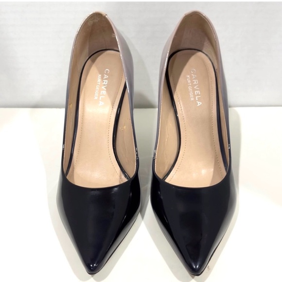 Carvela Kurt Geiger Women's Black Alison Ombre Patent Court Shoes Heels Size 8.5 - Picture 3 of 11